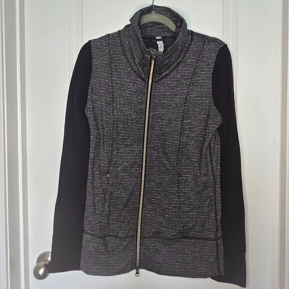 Lululemon Daily Yoga Jacket - 6 Coco Pique Black / Black - Picture 3 of 7